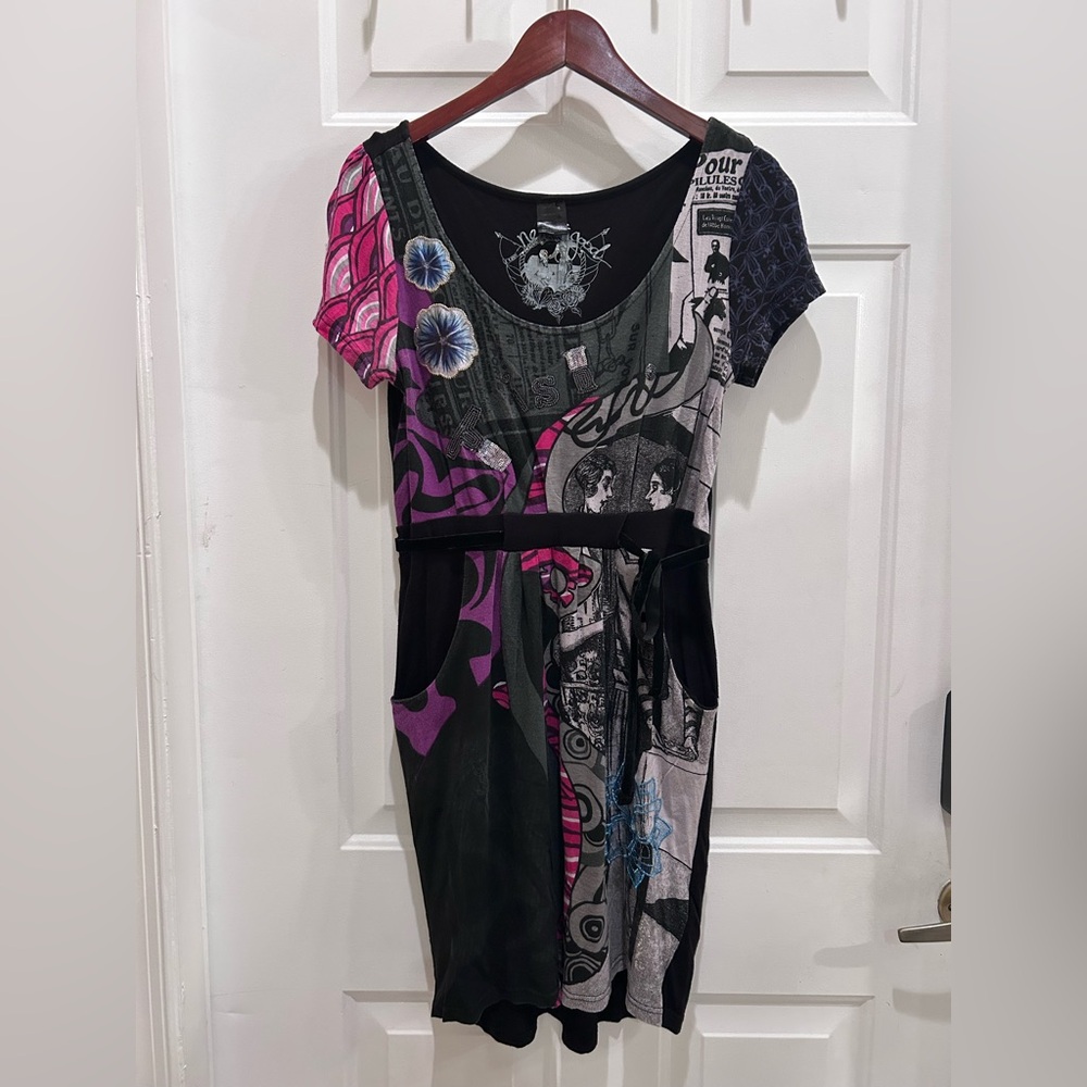 Desigual Multicolor Graphic Mini Dress